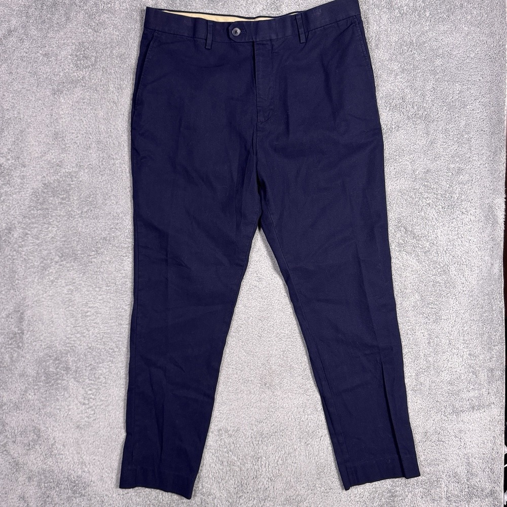 Banana Republic Pants Mens 34S Tailored Slim Olimpias Fabrics Indigo Trouser